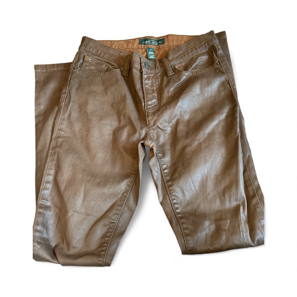 Ralph Lauren Lauren Jeans Co coated Brown Pants die 2